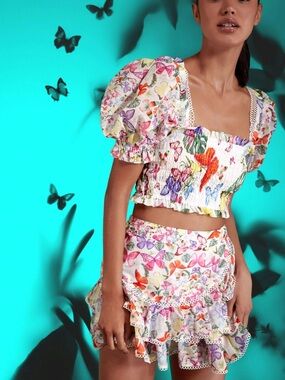 Charo Ruiz Ibiza Mara top White borbo-butterfly